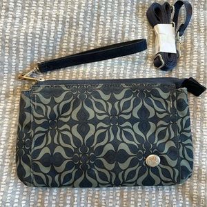 Blue/grey Haiku Stride clutch/wristlet/crossbody